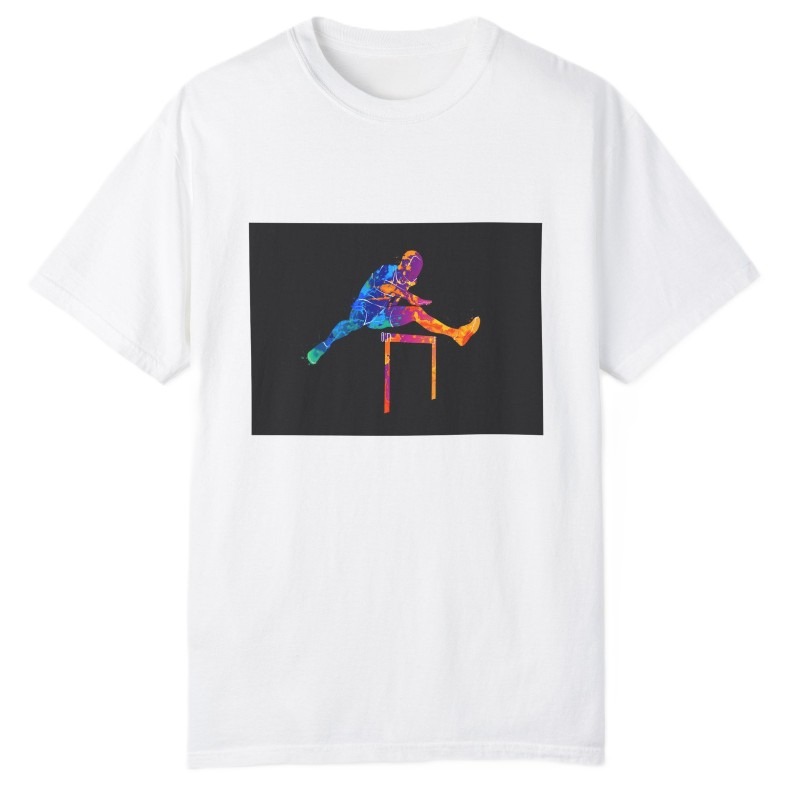 تی شرت آستین کوتاه مردانه مدل رشته ورزشی دو و میدانی با مانع